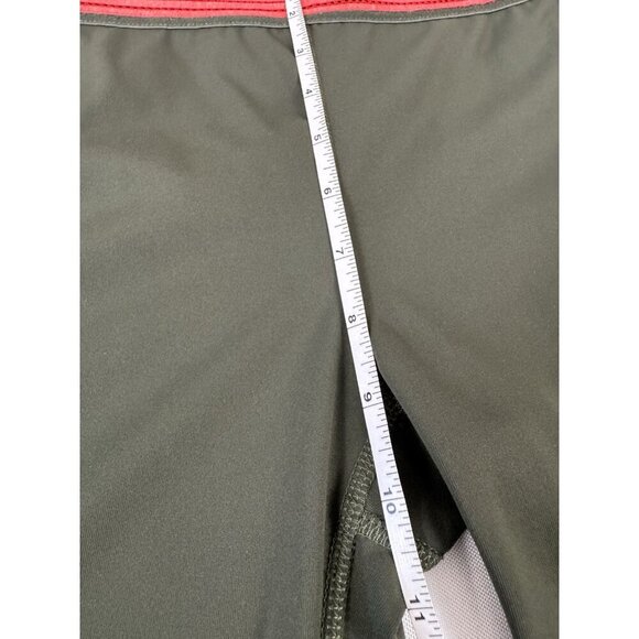 Free People FP Movement Leggings Hunter Green Red Banded Waist sz small pocket - Picture 7 of 8